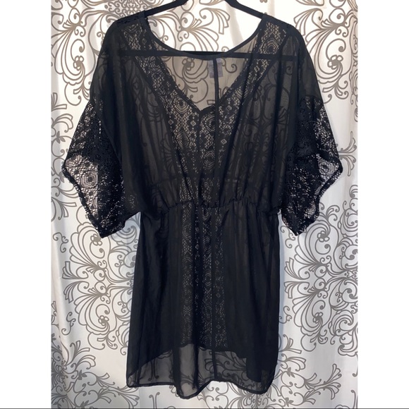 Xhilaration Sheer black swim suit cover up - Picture 3 of 3
